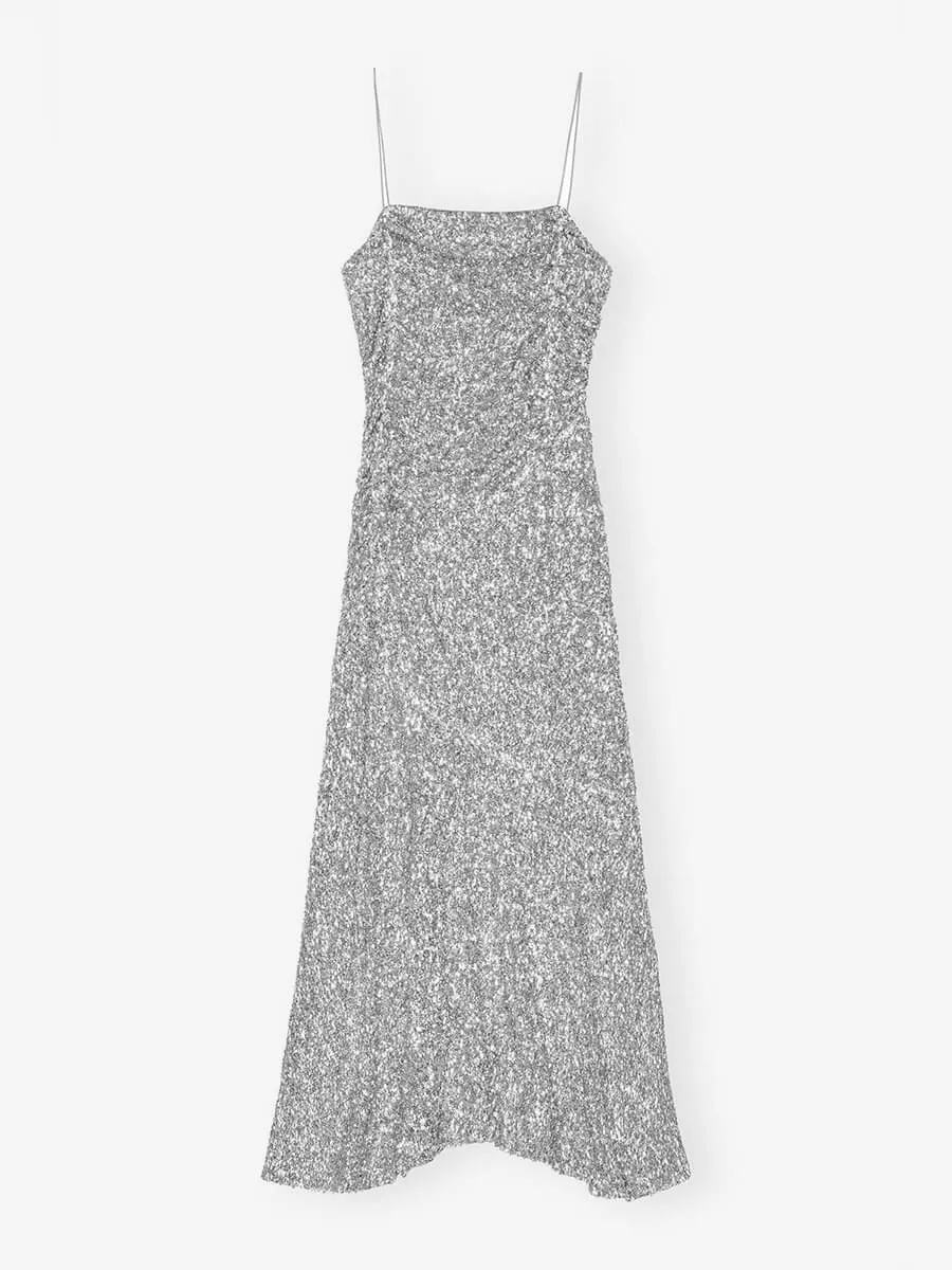 3D Sequins Long Slip Dress