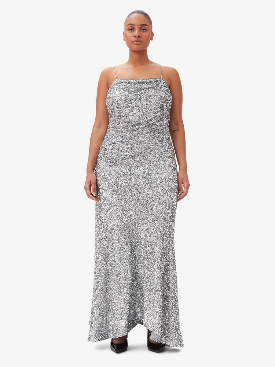 3D Sequins Long Slip Dress