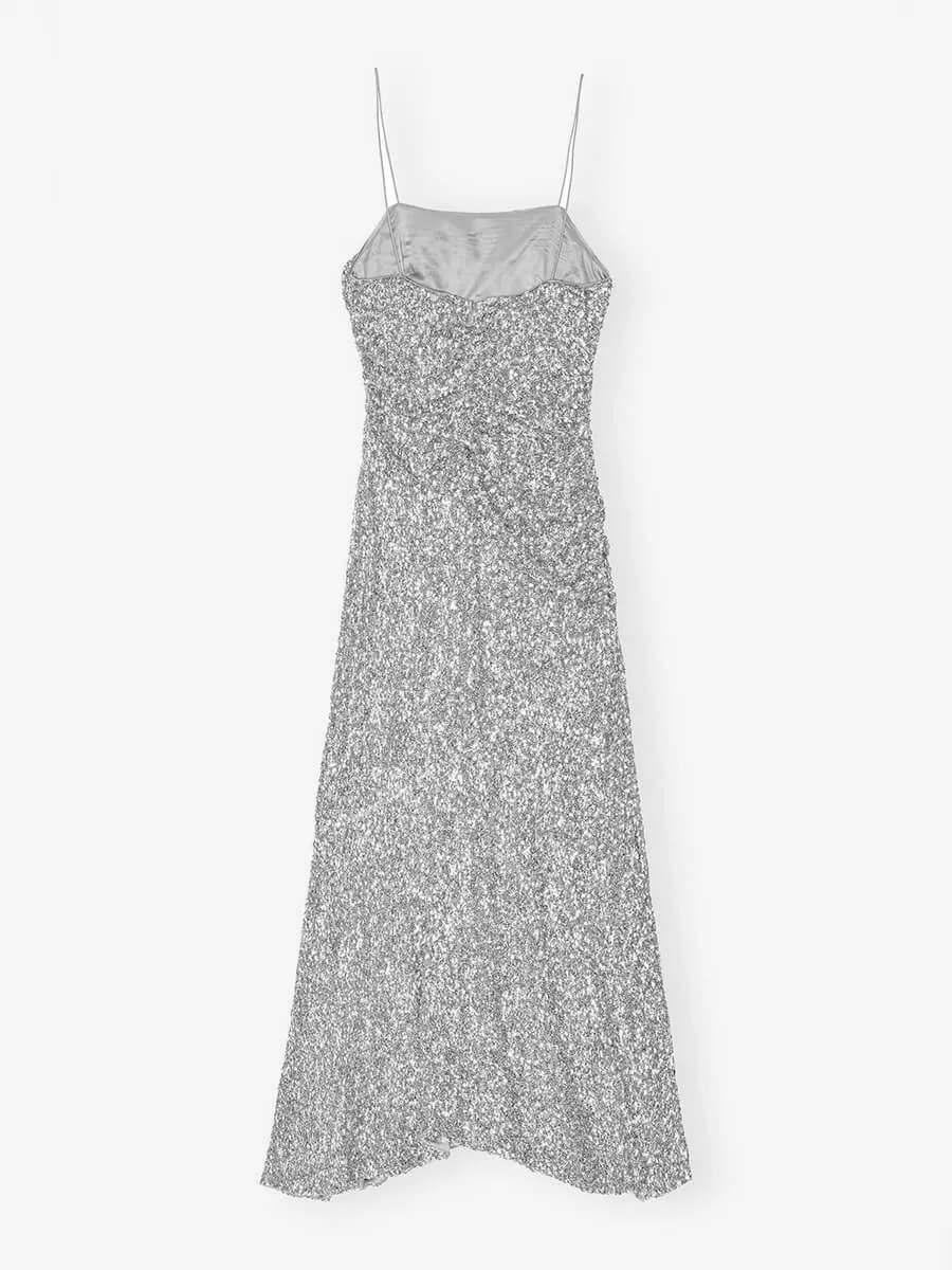 3D Sequins Long Slip Dress