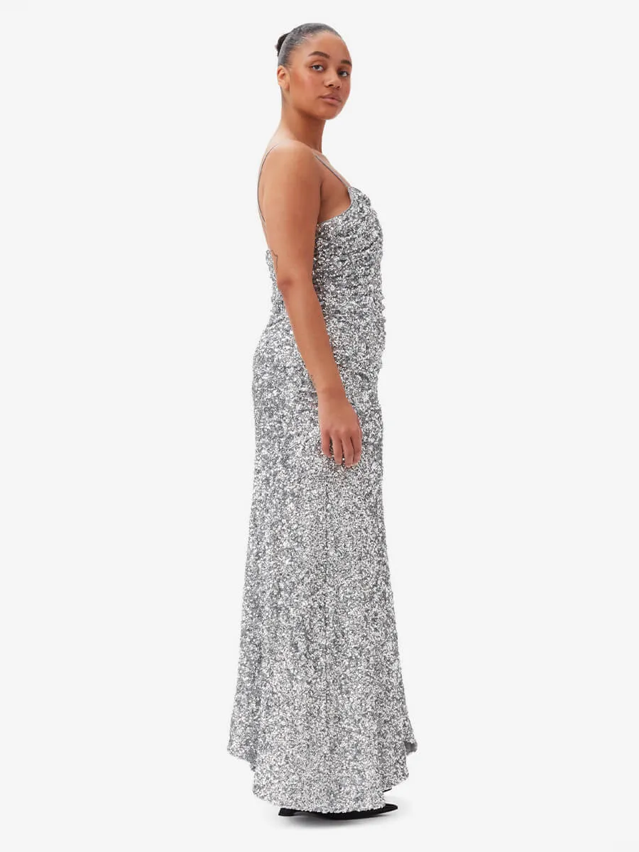 3D Sequins Long Slip Dress