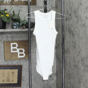A New Day Women's Ribbed Tank Bodysuit 82724237 White S