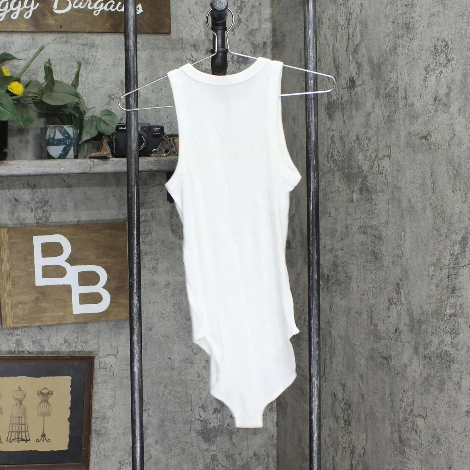 A New Day Women's Ribbed Tank Bodysuit 82724237 White S