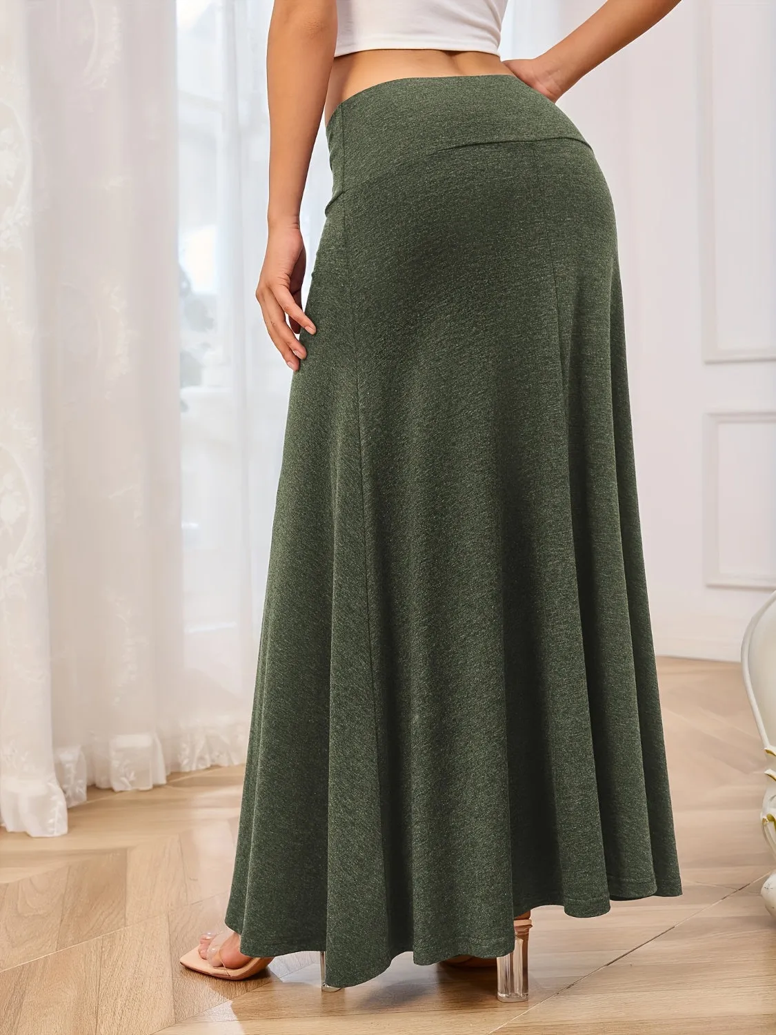 Basic Babe Maxi Skirt- 5 Colors (Dark Grey, Burgundy, Army Green, Black, Lilac)