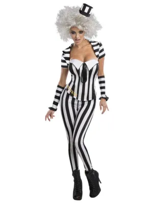 Beetlejuice Secret Wishes Blk/Wht Corset Size L