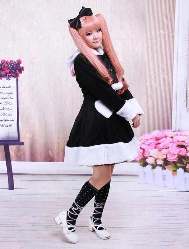 Black Wool Girls Lolita Overcoat