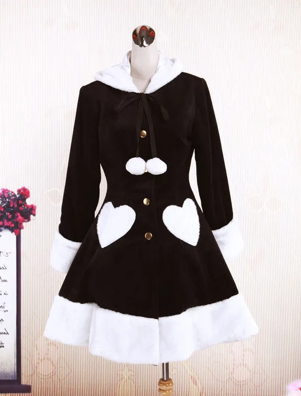 Black Wool Girls Lolita Overcoat