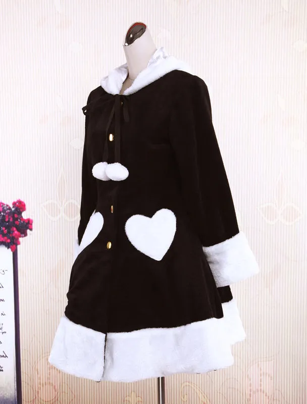 Black Wool Girls Lolita Overcoat