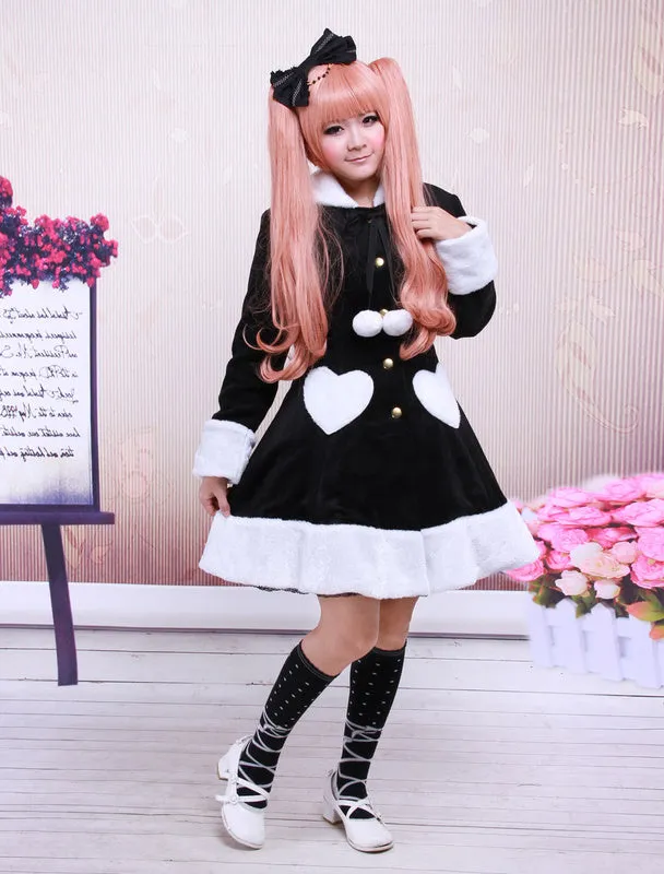 Black Wool Girls Lolita Overcoat