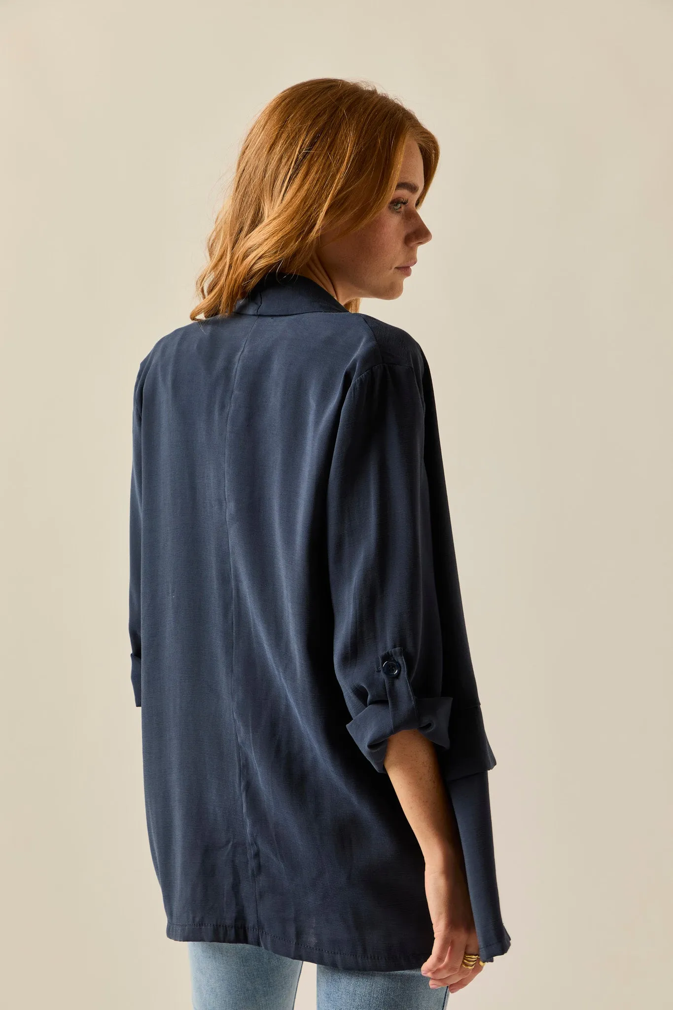 Blazer básica azul marino