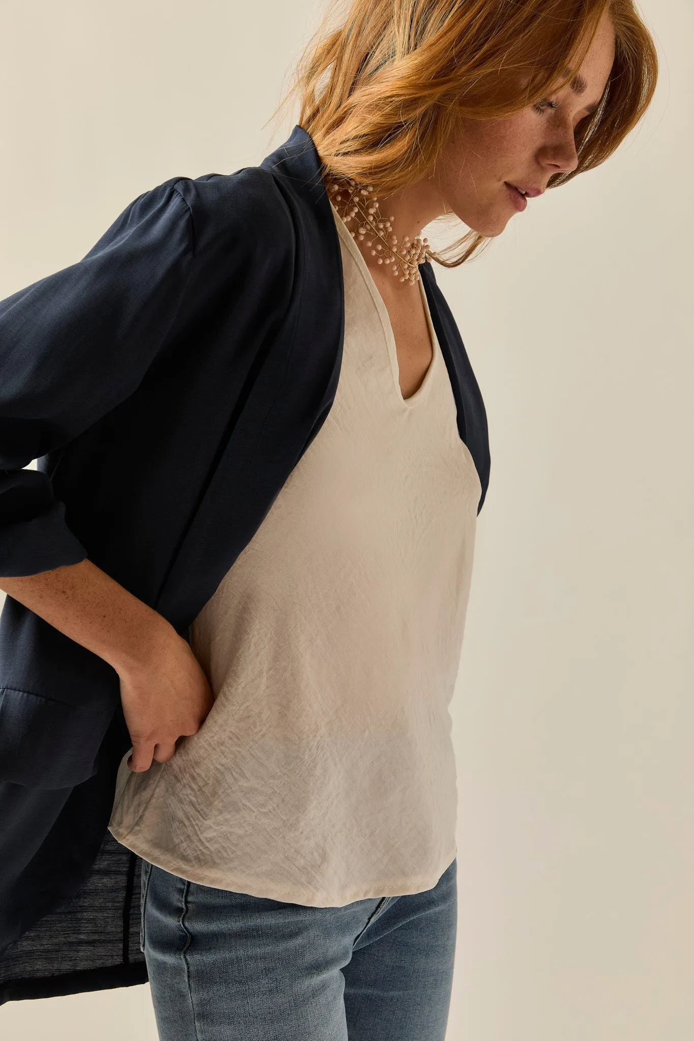 Blazer básica azul marino