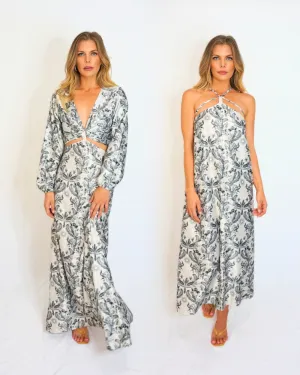 Blouse   Attachable Skirt Set - Toile Black