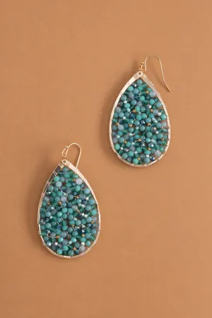 Blue and Silver Pearl Teardrop Earrings