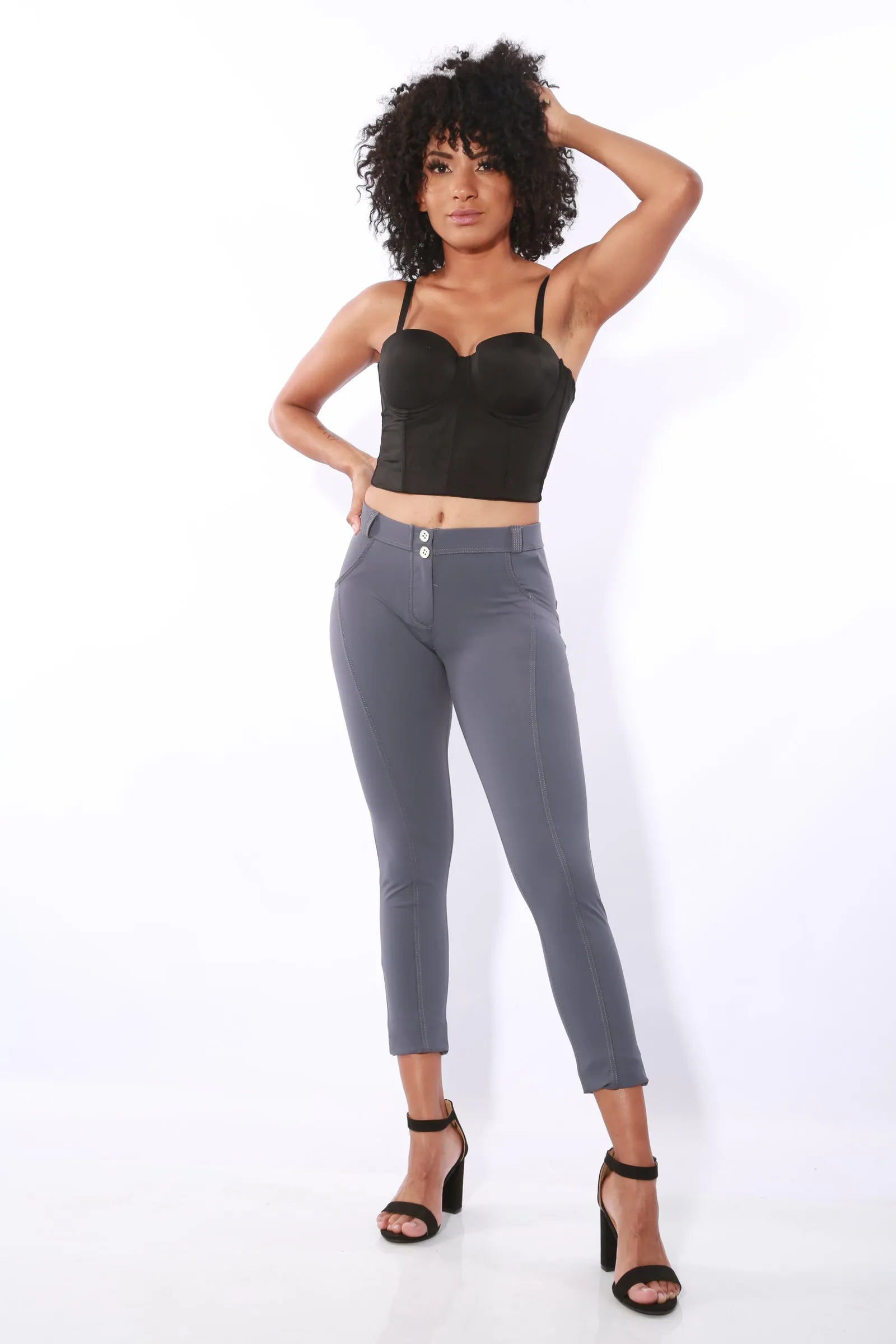 Bodice corset top - Black Satin