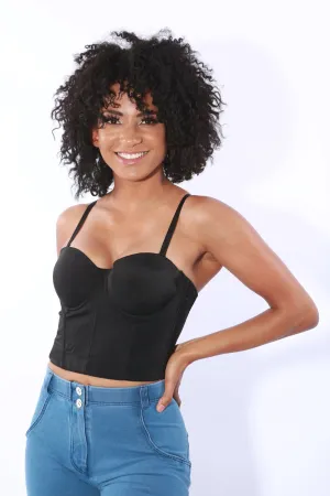 Bodice corset top - Black Satin
