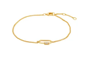 Bracelet 14kt Gold Chain Clasp with Diamond