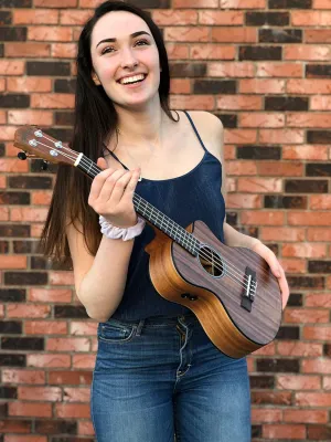 Brand new Diamond Head DU-350TCE Flamed Acacia Acoustic-Electric Cutaway Tenor Uke with Bag! Retails $270 