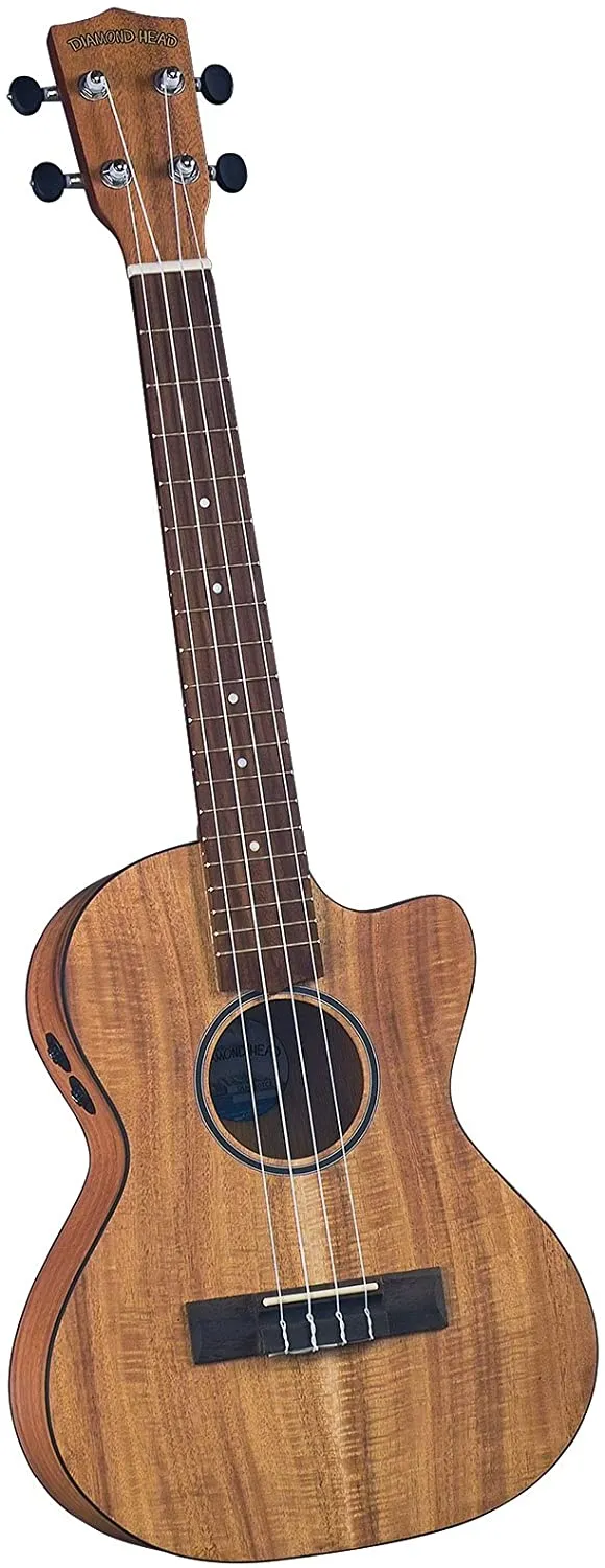 Brand new Diamond Head DU-350TCE Flamed Acacia Acoustic-Electric Cutaway Tenor Uke with Bag! Retails $270 