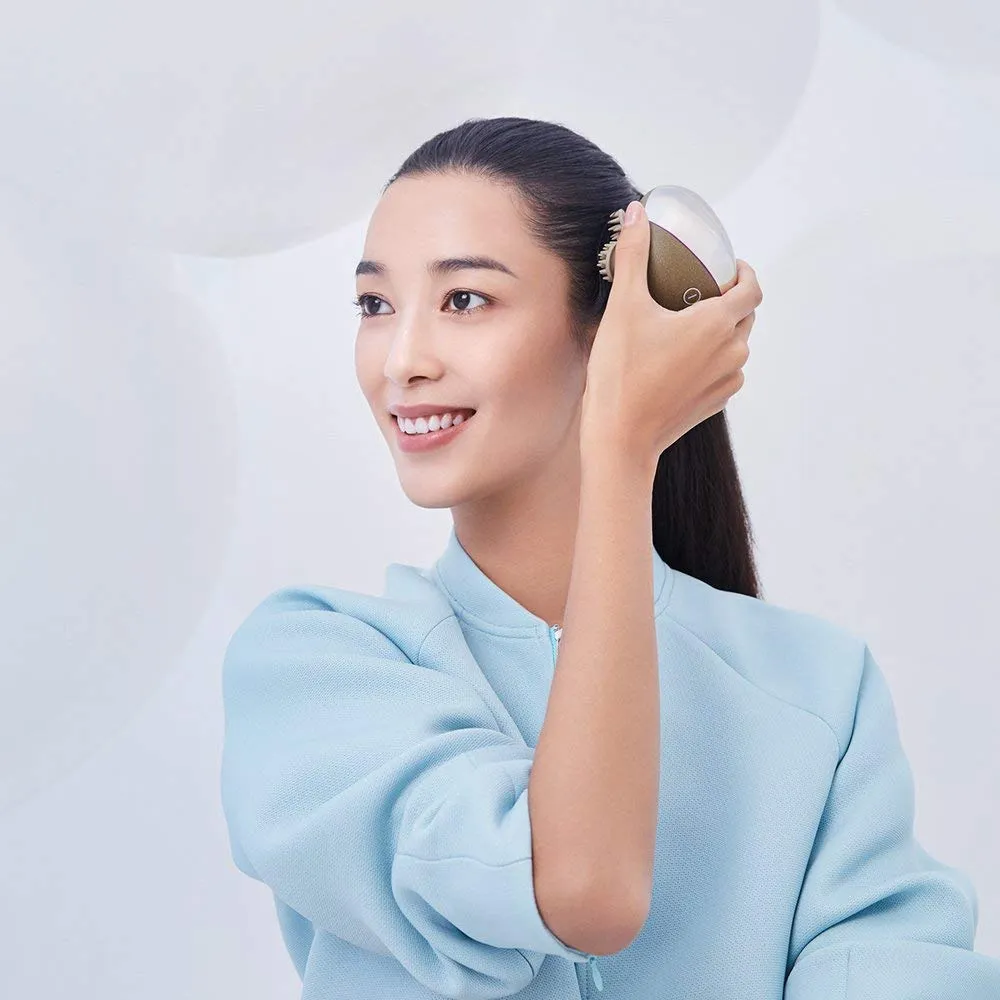 Breo Scalp Mini Waterproof Portable Electric Head Massager with Bamboo Base