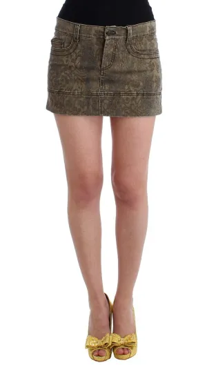 Brown cotton mini skirt