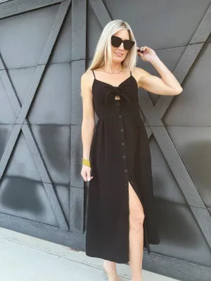 Button Down Airflow Maxi In Black