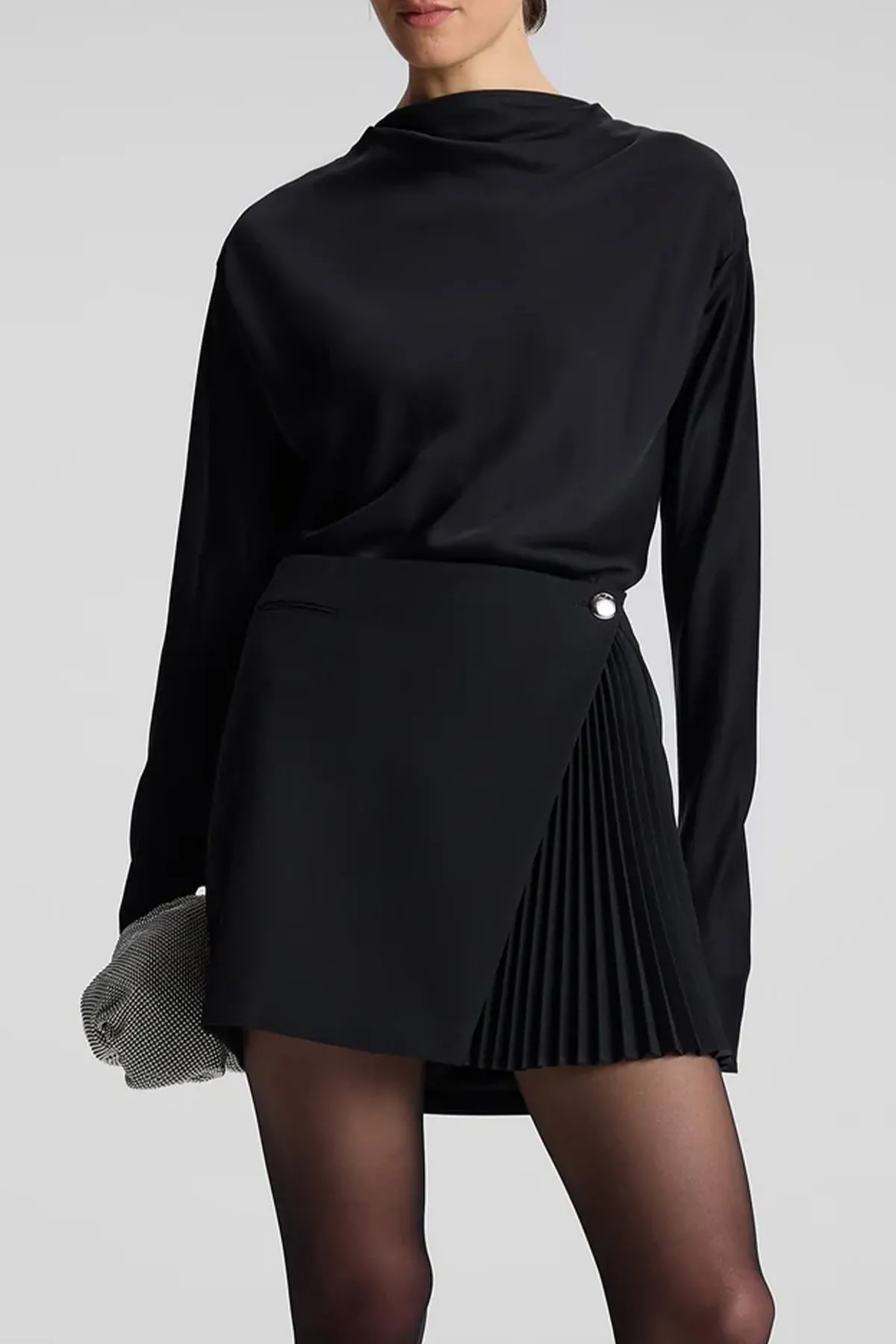 Callen Pleated Mini Skirt in Black