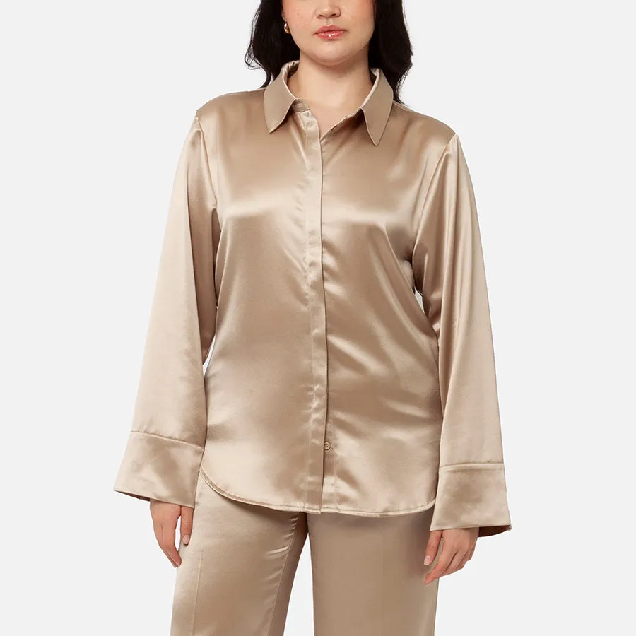 Camisa de botones de Satin