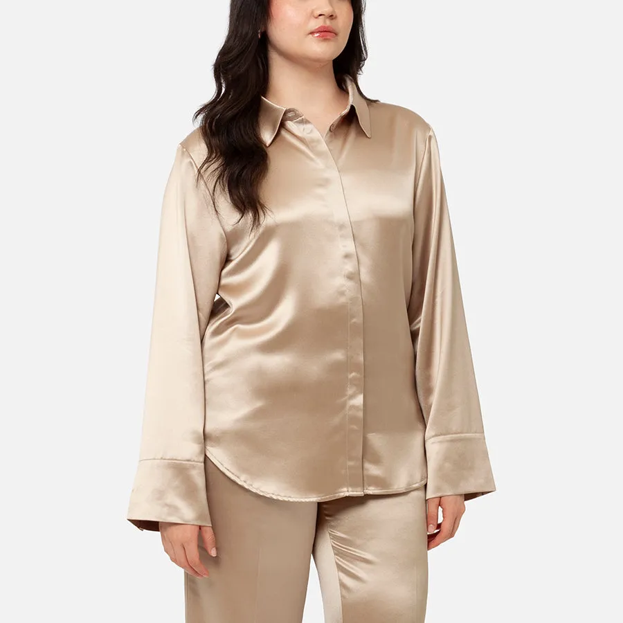Camisa de botones de Satin