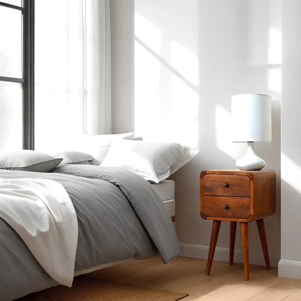 Century Chestnut Narrow Bedside Table
