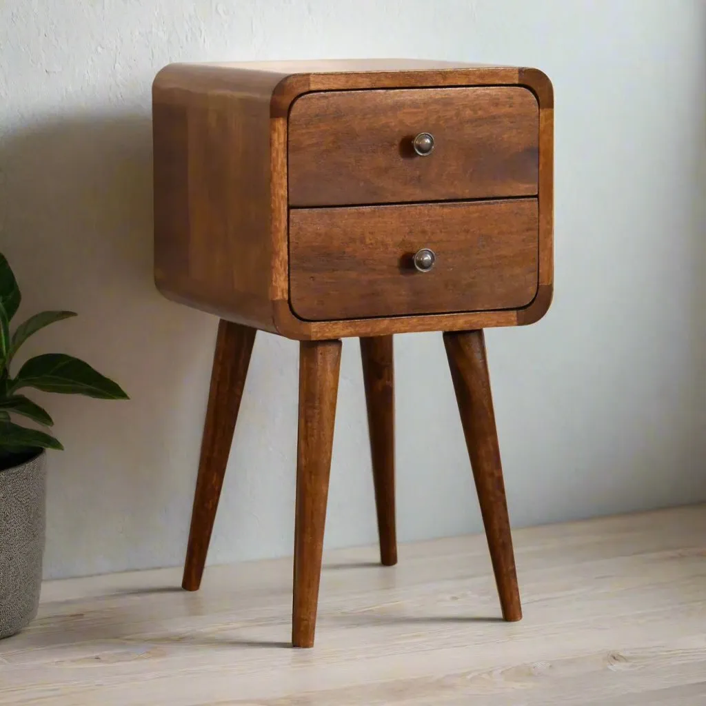 Century Chestnut Narrow Bedside Table