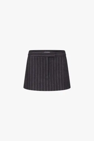 Chalk Pinstripe Tailored Mini Skirt