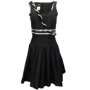 Chanel Black Beaded & Sequined Sleeveless Cocktail Dress