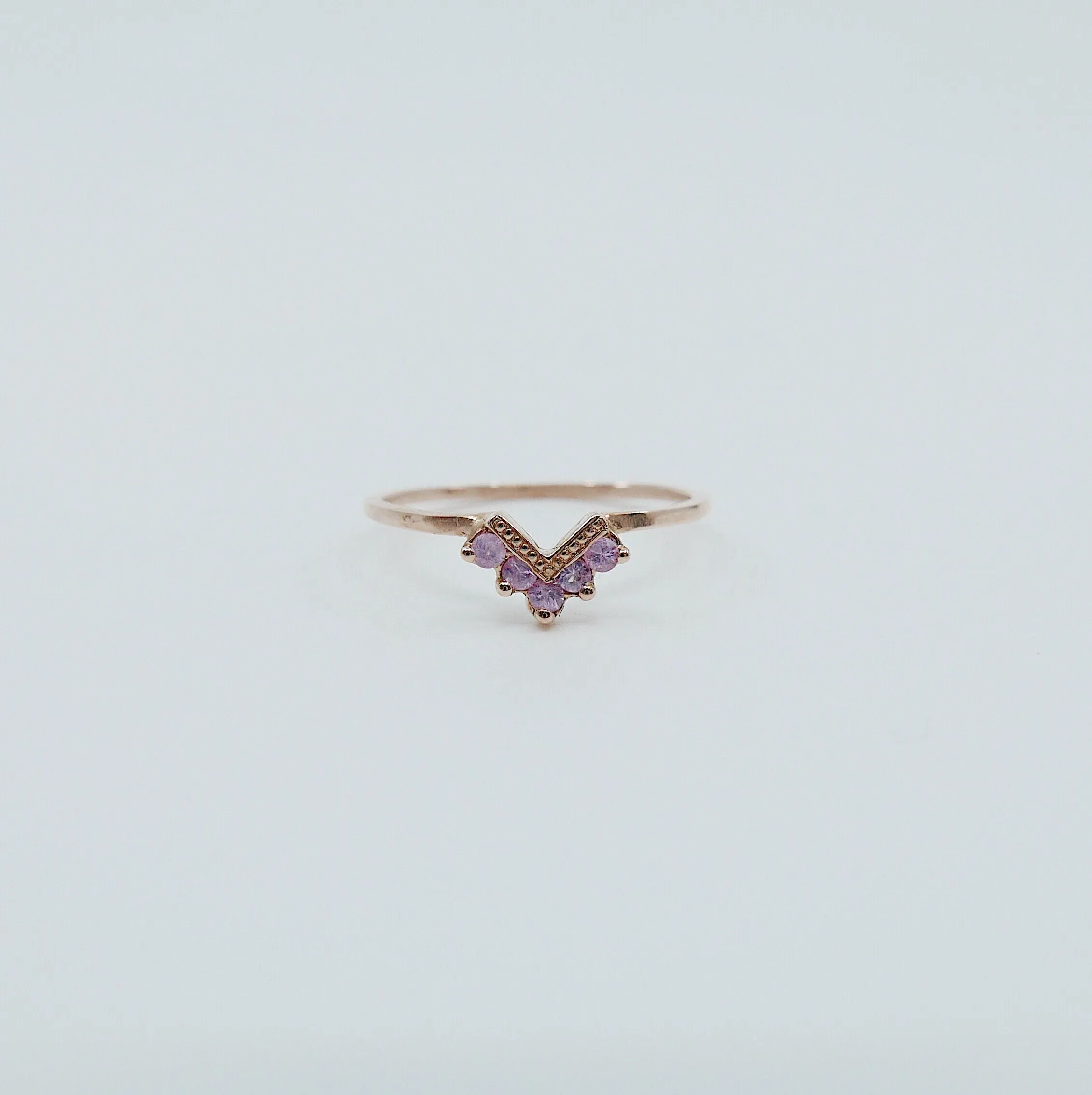 Chevron Pink Sapphire Ring