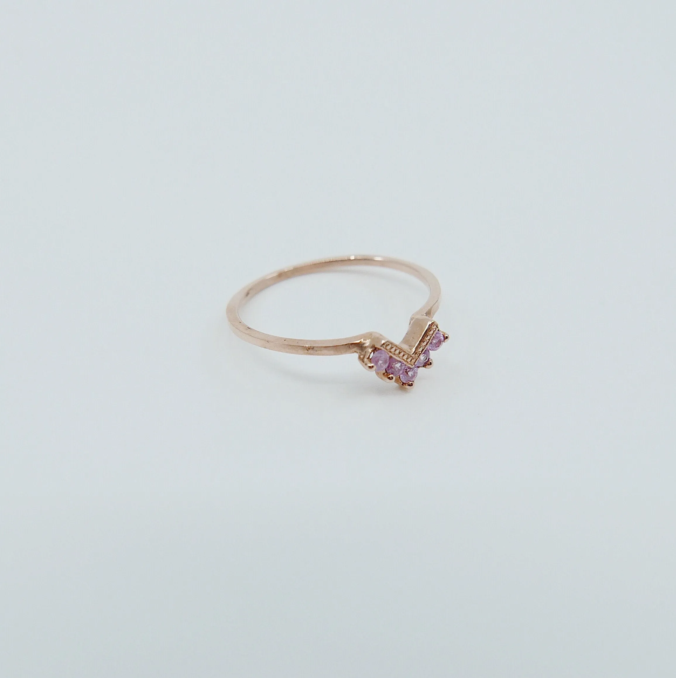 Chevron Pink Sapphire Ring