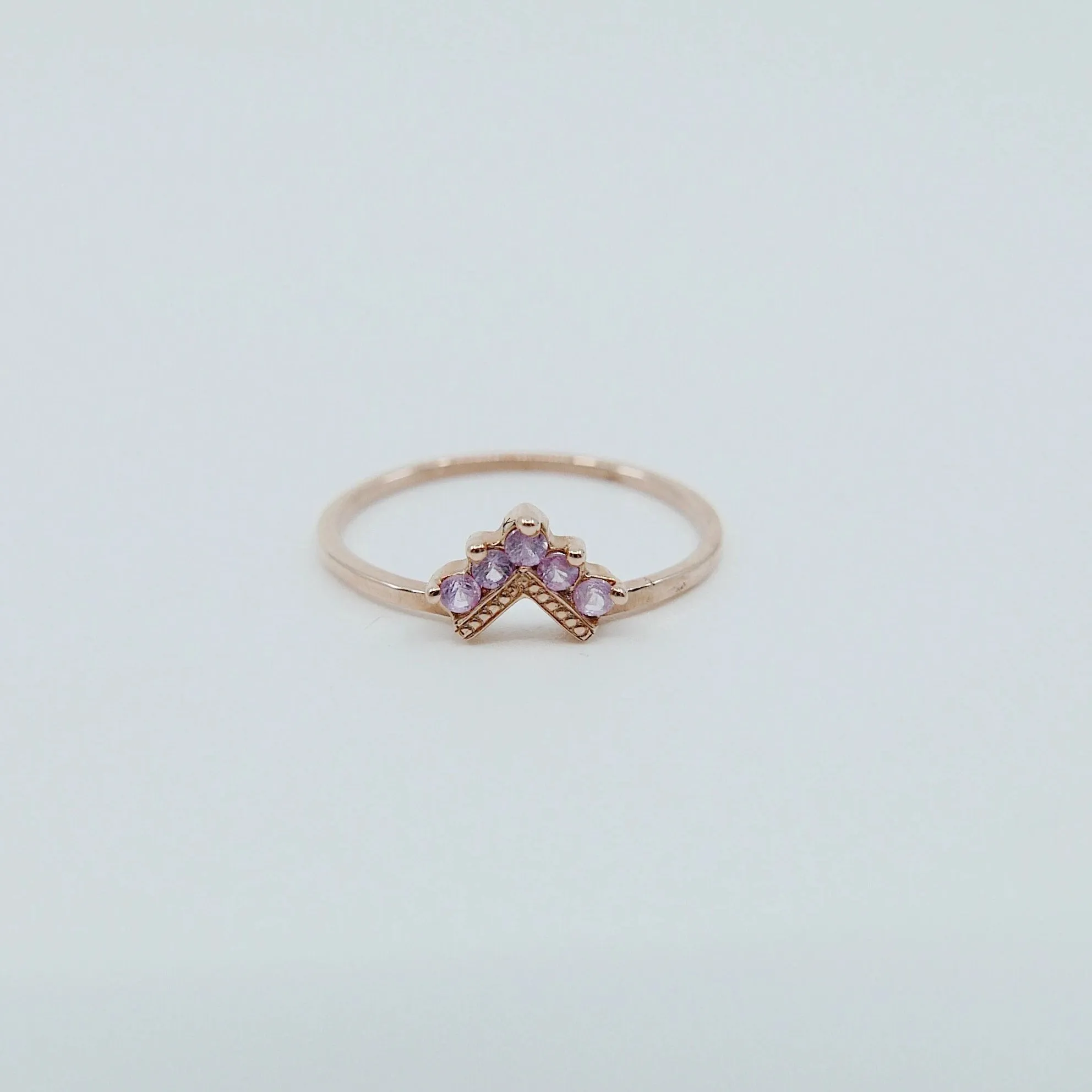Chevron Pink Sapphire Ring