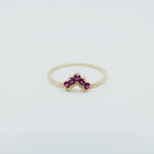 Chevron Ruby Ring