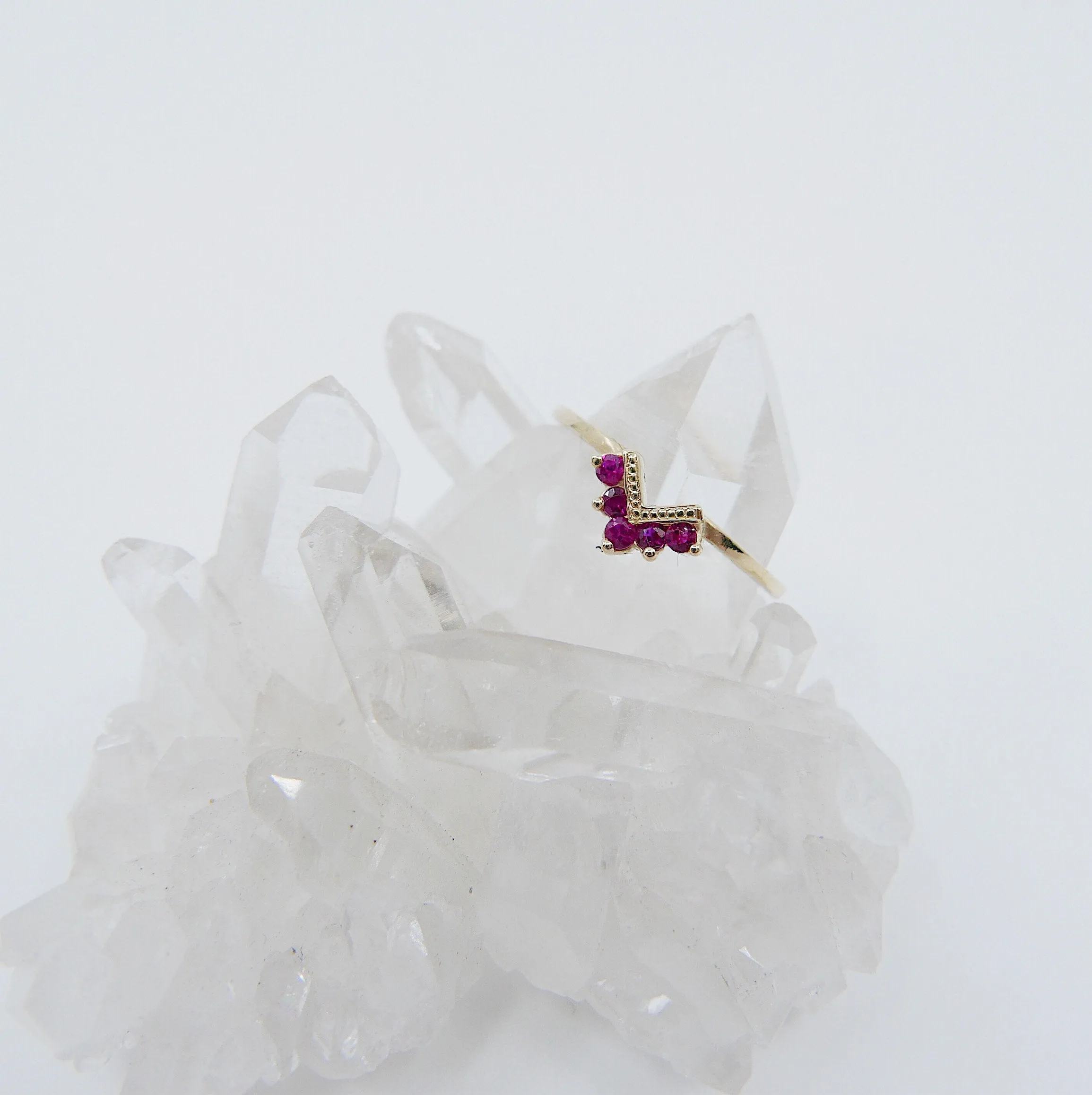 Chevron Ruby Ring