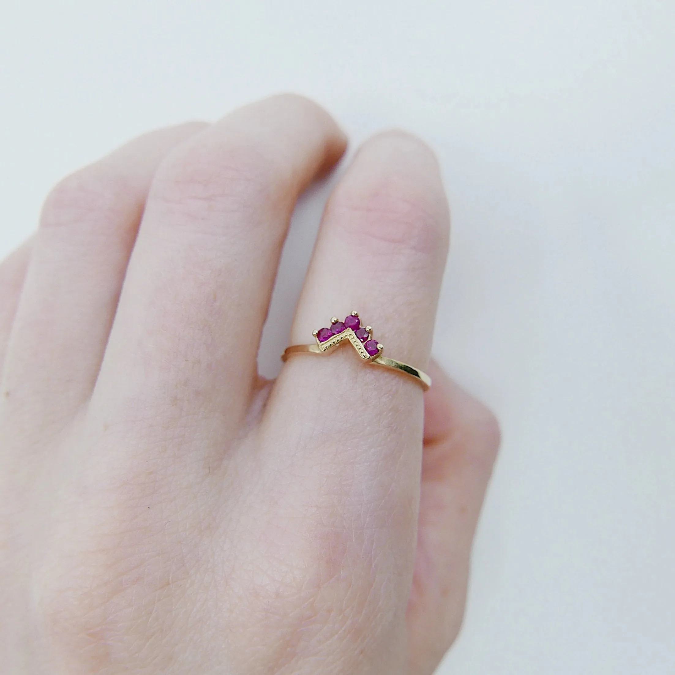 Chevron Ruby Ring