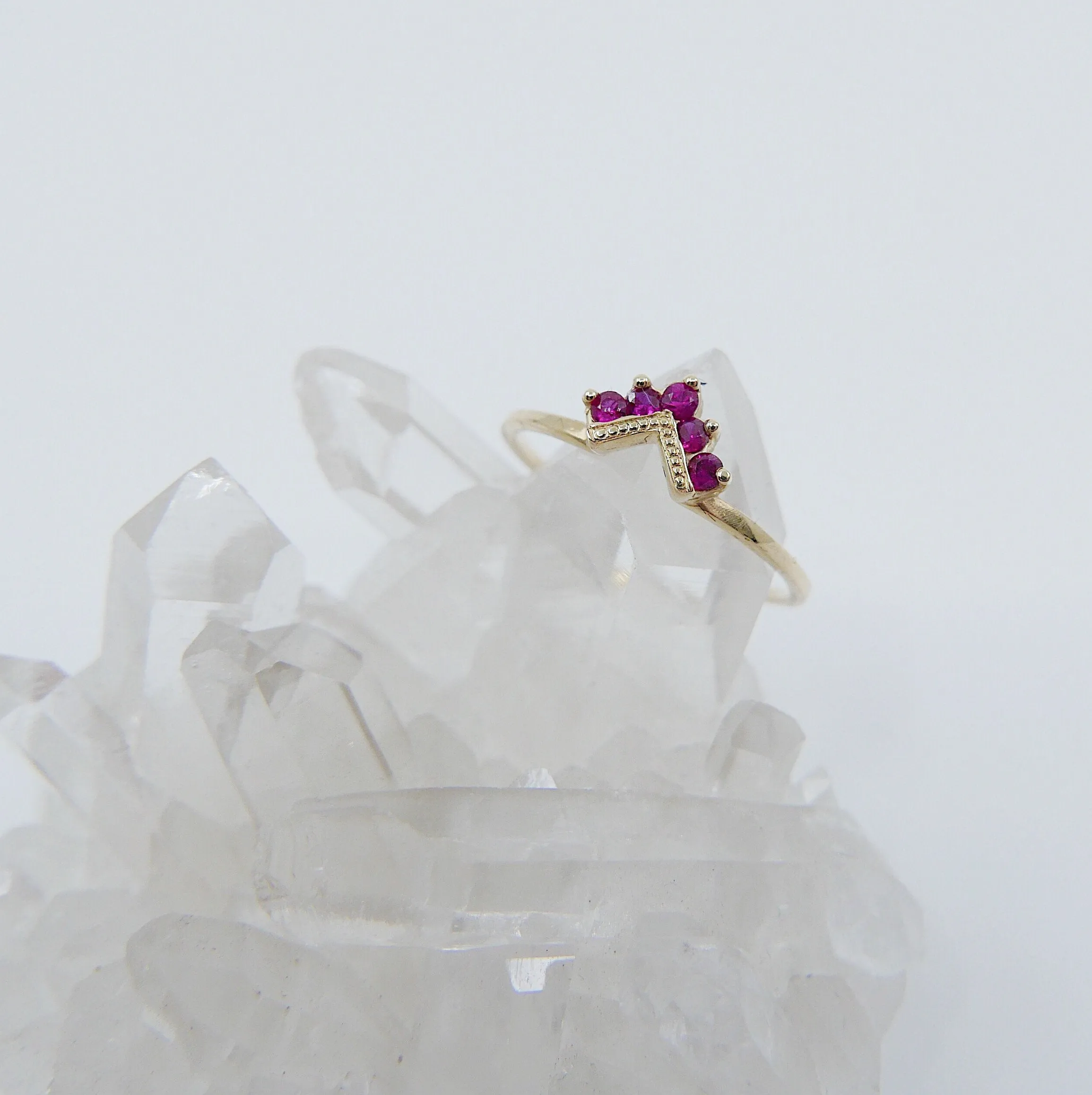 Chevron Ruby Ring