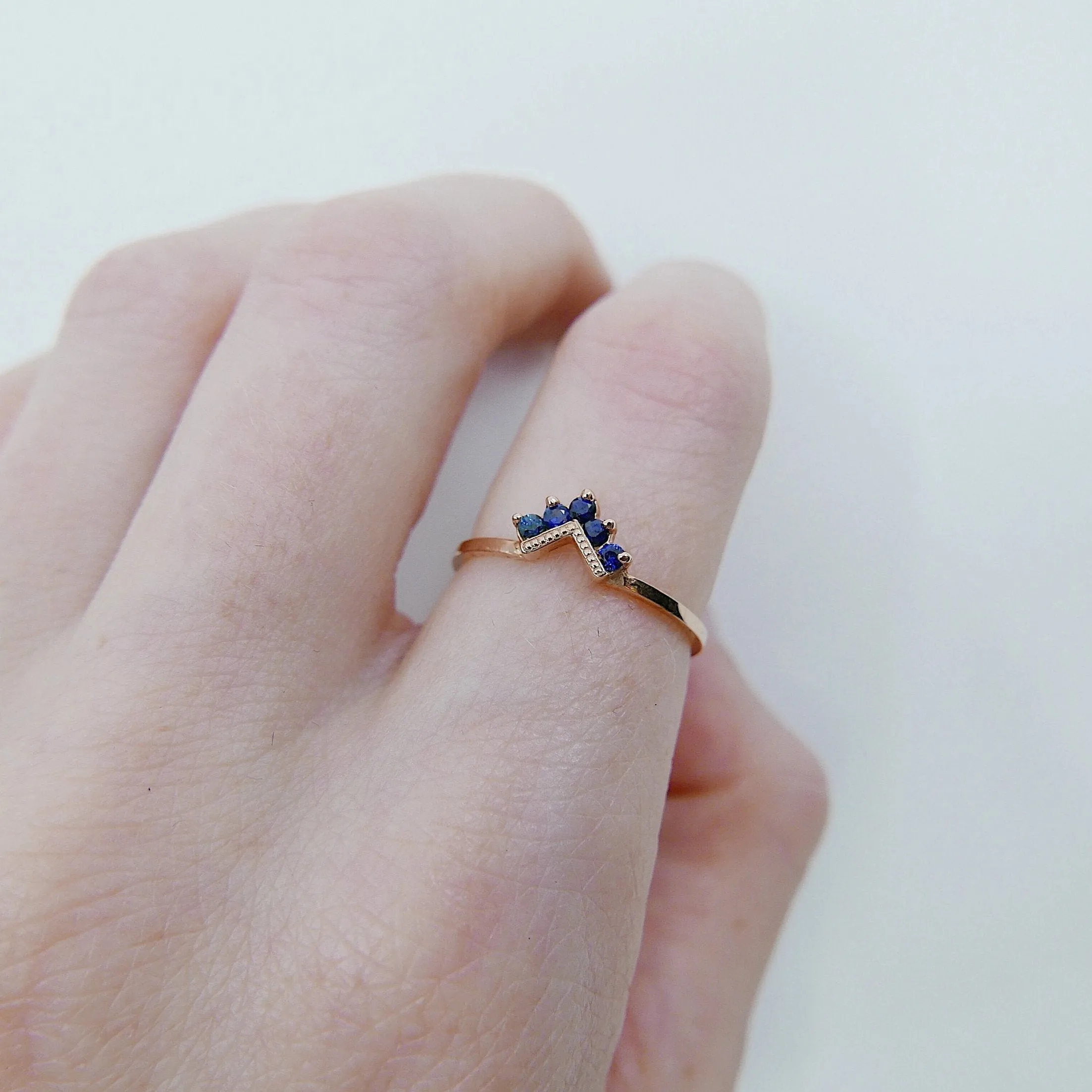 Chevron Sapphire Ring