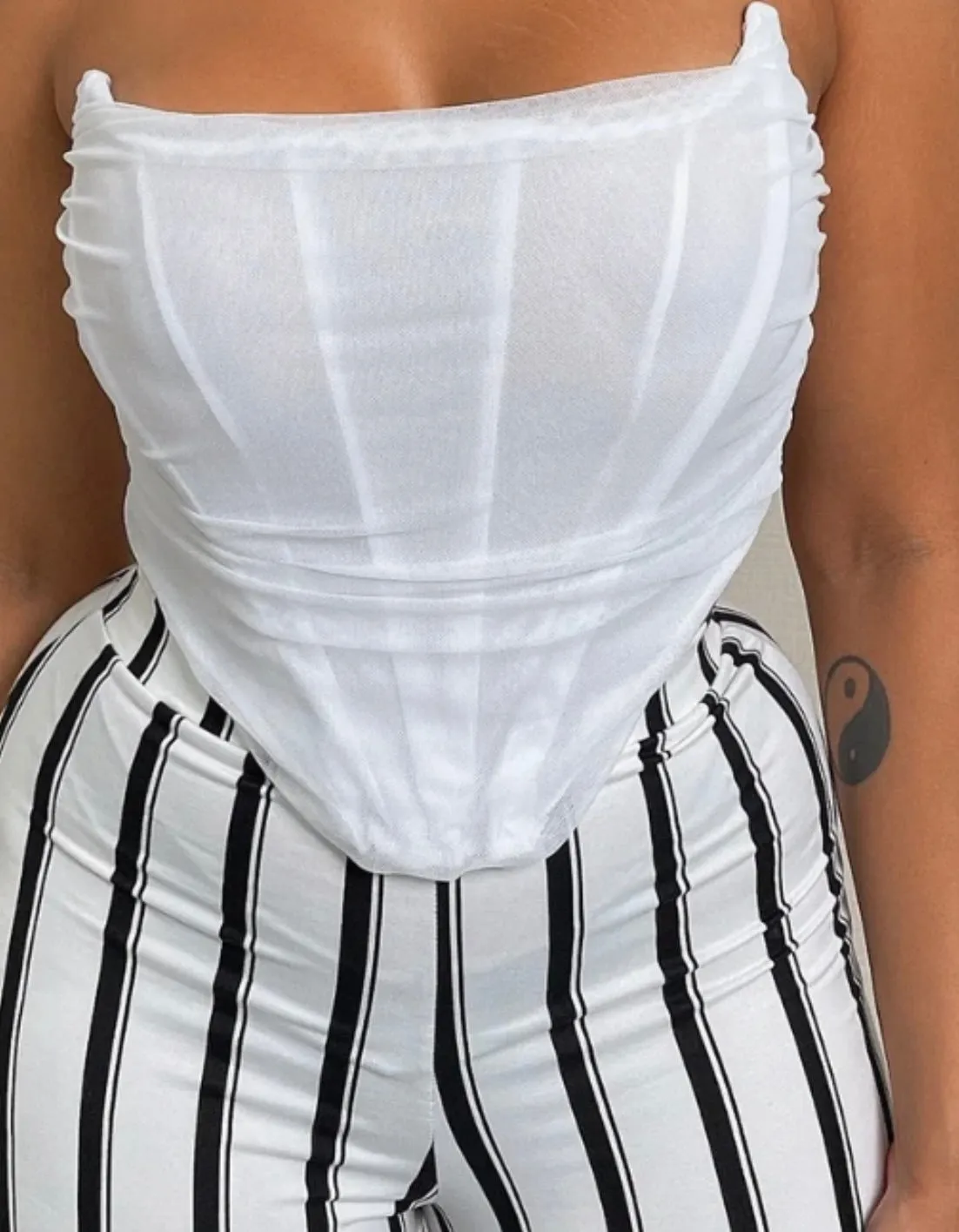 CLEARANCE! Mesh Corset Bustier Top