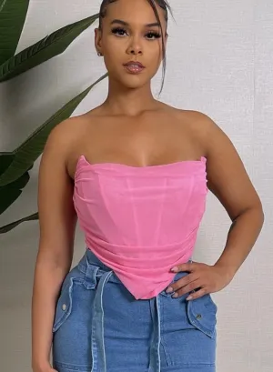 CLEARANCE! Mesh Corset Bustier Top