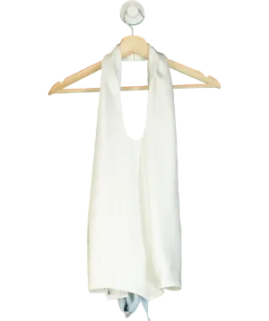Cloeys White Satin Halterneck Top UK S