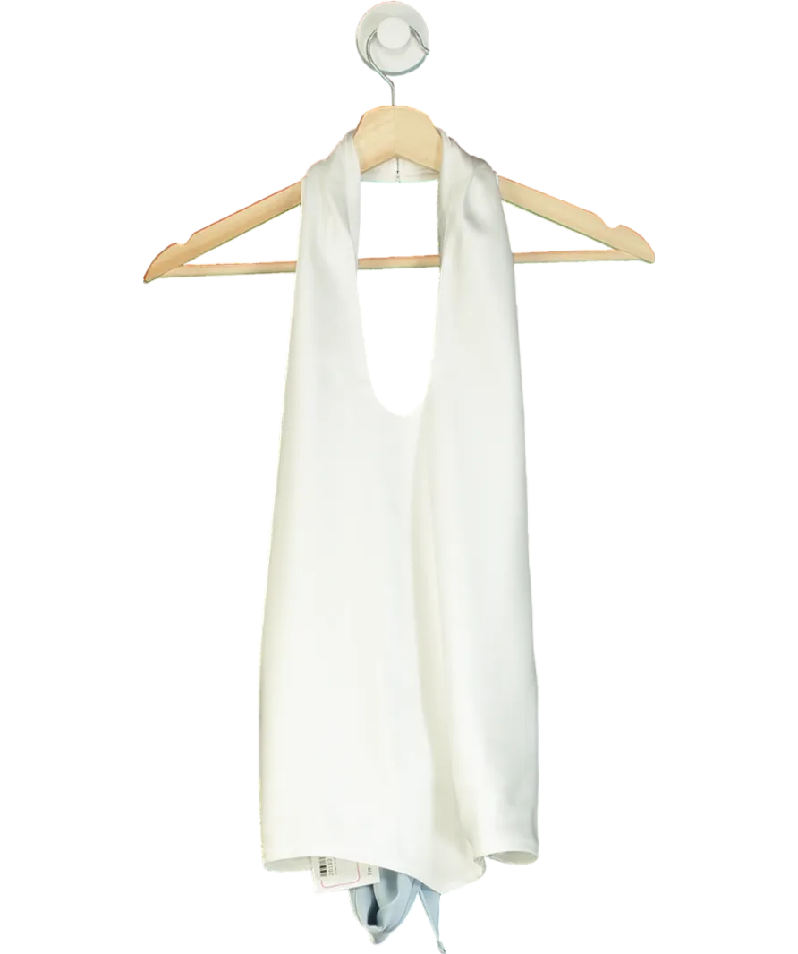 Cloeys White Satin Halterneck Top UK S