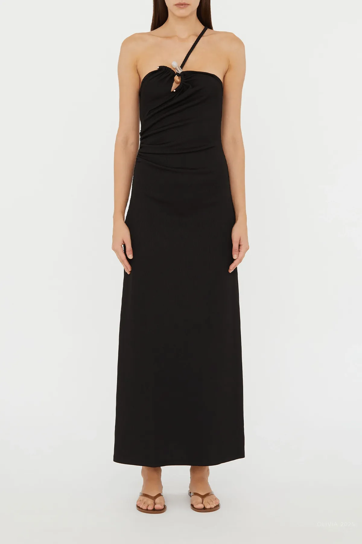 Concave Stone Cami Dress in Black