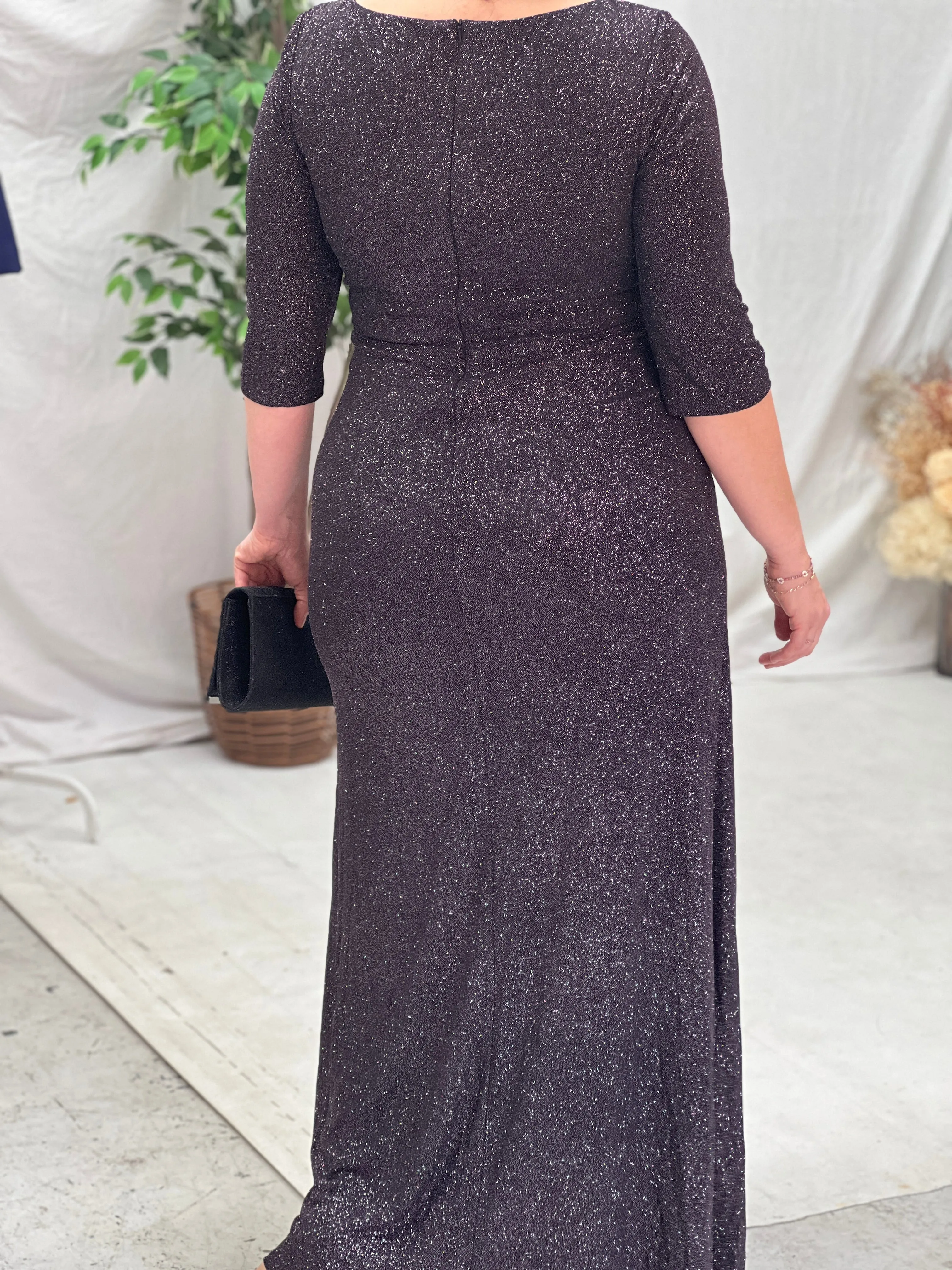 Constantine Black Glitter Gown