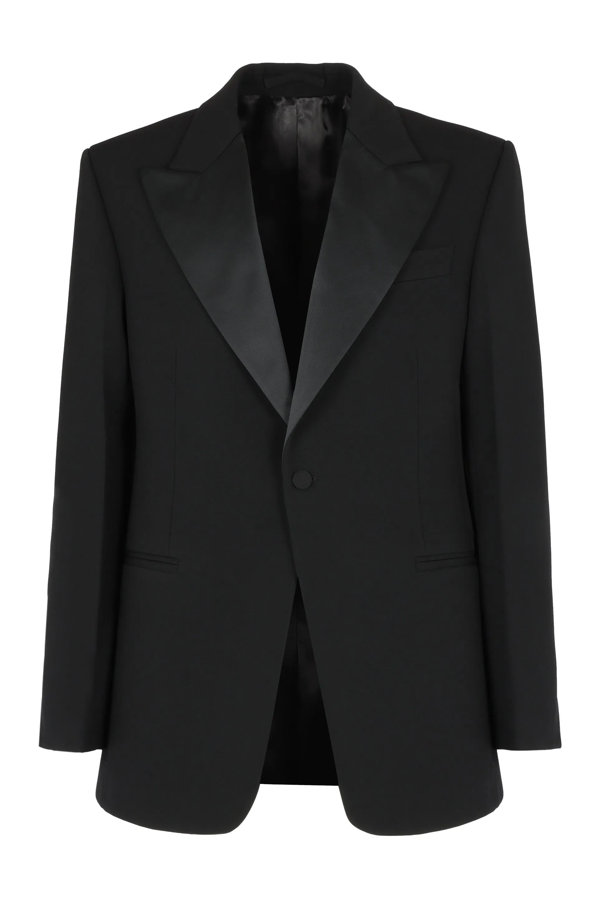 Contrasting lapel tuxedo blazer