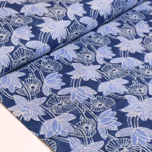 Cotton Voile - Indigo Hand block print