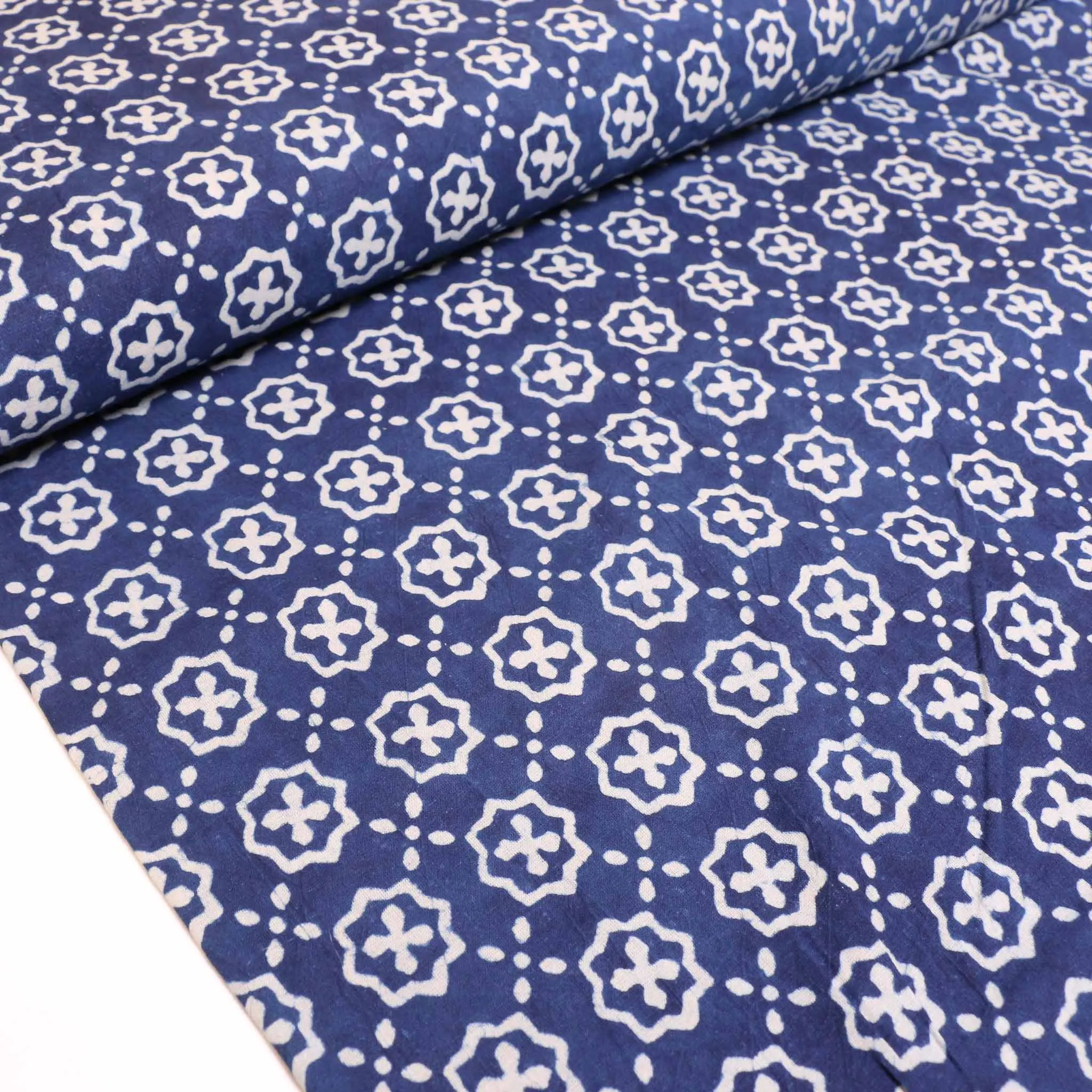 Cotton Voile - Indigo Hand block print