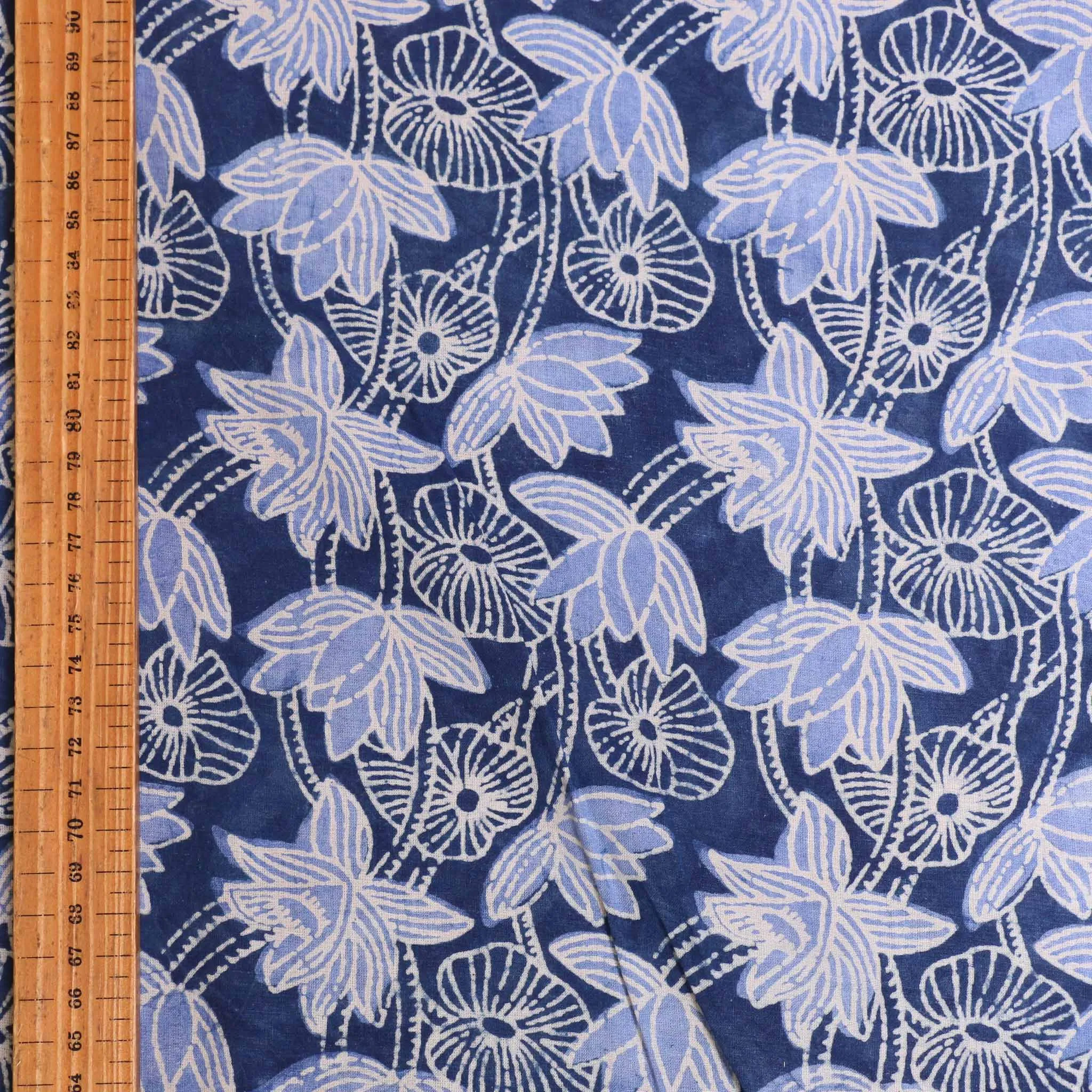 Cotton Voile - Indigo Hand block print