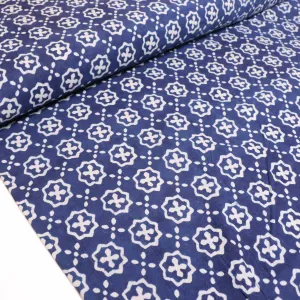 Cotton Voile - Indigo Hand block print